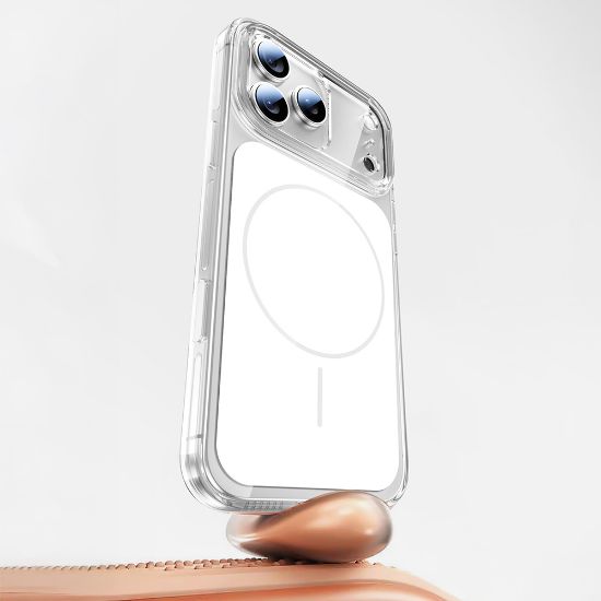 Apple iPhone 17 Pro Kılıf Zore M-safe Şarj Özellikli Şeffaf Kamera Kontrol Butonlu Lugano Kapak resmi