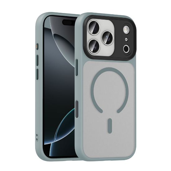 Apple iPhone 17 Pro Max Kılıf Mat Arka Yüzey Wireless Şarj Özellikli Zore Flet M-safe Kapak resmi