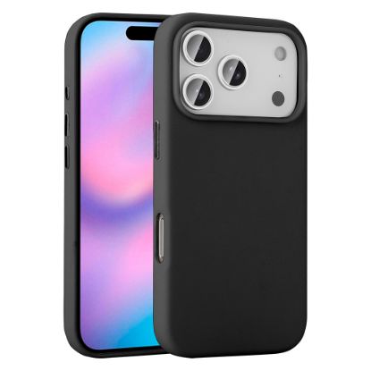 Apple iPhone 17 Pro Max Kılıf M-safe Şarj Özellikli PU Deri Görünümlü Zore Kupra Kapak - Siyah resmi