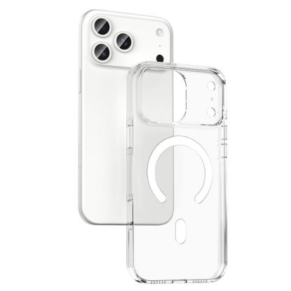 Apple iPhone 17 Pro Max Kılıf M-safe Şarj Özellikli Kamera Korumalı Zore Kripto Kapak - Şeffaf resmi