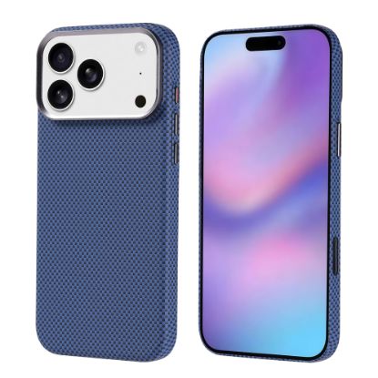 Apple iPhone 17 Pro Max Kılıf M-safe Şarj Özellikli Karbon Fiber Görünümlü Zore Nekst Kapak - Lacivert resmi