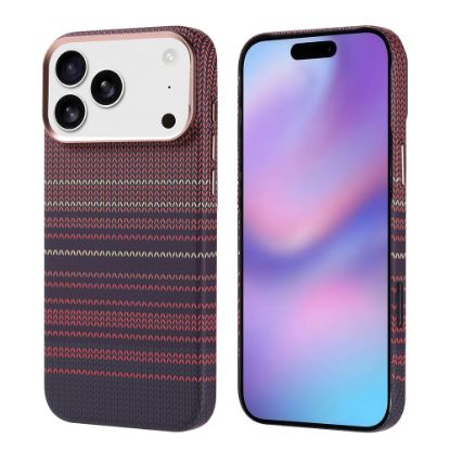 Apple iPhone 17 Pro Max Kılıf M-safe Şarj Özellikli Karbon Fiber Görünümlü Zore Nekst Kapak - Kırmızı resmi