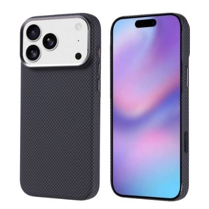 Apple iPhone 17 Pro Max Kılıf M-safe Şarj Özellikli Karbon Fiber Görünümlü Zore Nekst Kapak - Siyah resmi