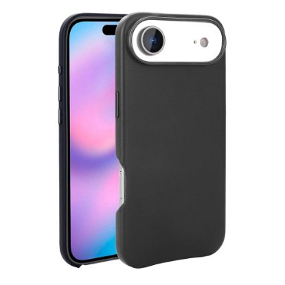 Apple iPhone 17 Air Kılıf M-safe Şarj Özellikli PU Deri Görünümlü Zore Kupra Kapak - Siyah resmi