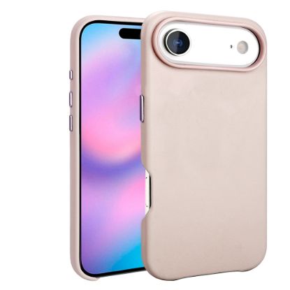 Apple iPhone 17 Air Kılıf M-safe Şarj Özellikli PU Deri Görünümlü Zore Kupra Kapak - Pembe resmi