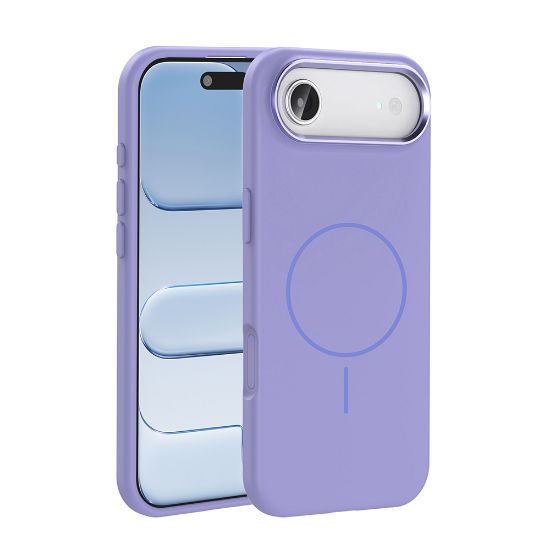 Apple iPhone 17 Air Kılıf M-Safe Şarj Özellikli Metal Kamera Çerçeveli Zore Edi Silikon Kapak - Lila resmi