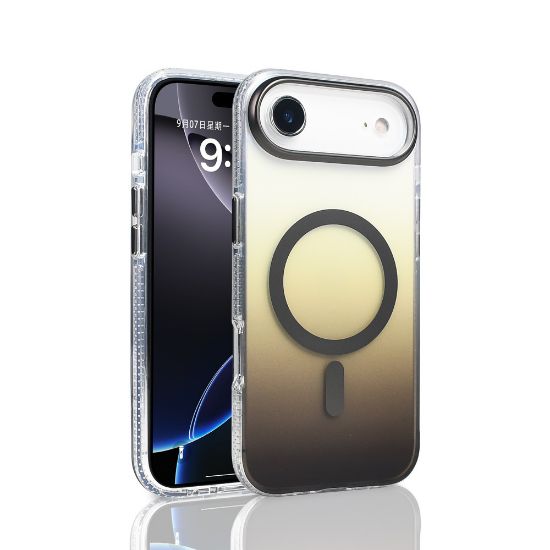 Apple iPhone 17 Air Kılıf M-safe Şarj Özellikli Transparan Renk Geçişli Zore Toros Kapak - Gri resmi