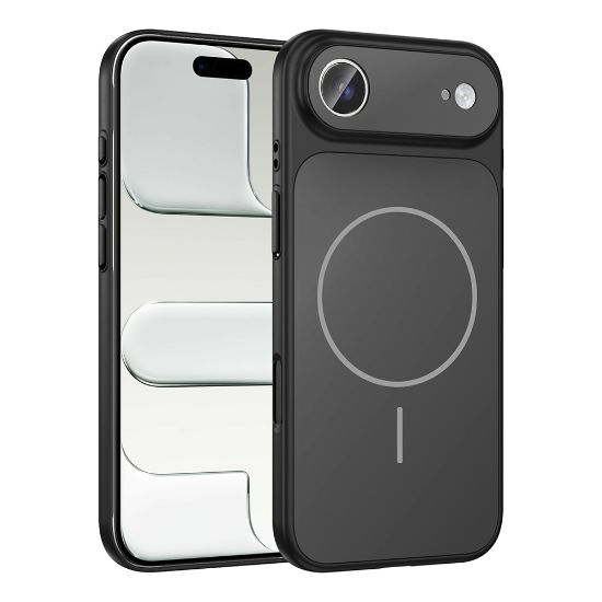 Apple iPhone 17 Air Kılıf Zore M-Safe Şarj Özellikli Kamera Korumalı Formen Kapak - Siyah resmi