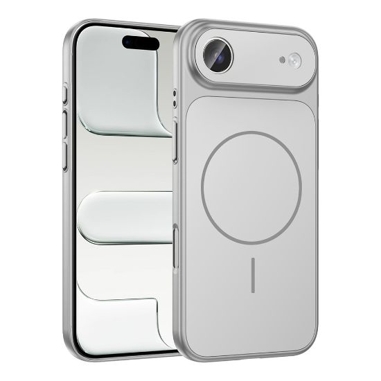 Apple iPhone 17 Air Kılıf Zore M-Safe Şarj Özellikli Kamera Korumalı Formen Kapak - Gümüş resmi