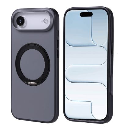 Apple iPhone 17 Air Kılıf M-Safe Şarj Özellikli Standlı Zore Proton Silikon Kapak - Siyah resmi