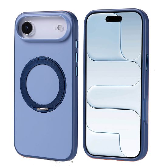 Apple iPhone 17 Air Kılıf M-Safe Şarj Özellikli Standlı Zore Proton Silikon Kapak - Lacivert resmi