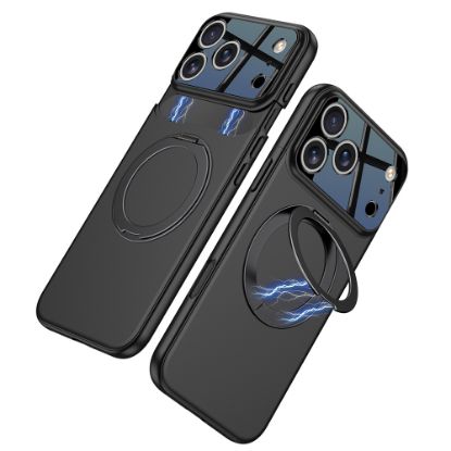 Apple iPhone 17 Pro Max Kılıf M-safe Şarj Özellikli 360 Derece Standlı Çift Parçalı Zore Torino Kapak resmi