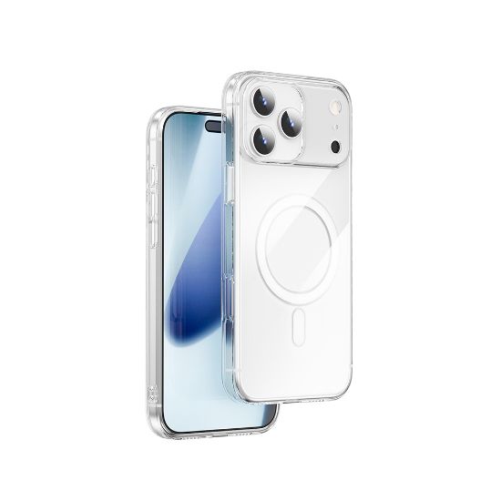 Apple iPhone 17 Pro Max Kılıf M-safe Şarj Özellikli Wiwu YXK-207 Invisible Pro Sert PC Kapak - Şeffaf resmi