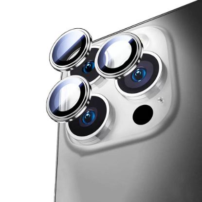 Apple iPhone 17 Pro Max? Wiwu Lens Guard Metal Kamera Lens Koruyucu - Gümüş resmi