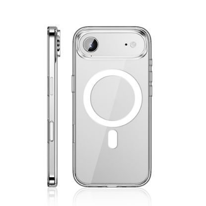 Apple iPhone 17 Air Kılıf M-safe Şarj Özellikli Transparan Sert PC Wlons Pita Kapak - Şeffaf resmi