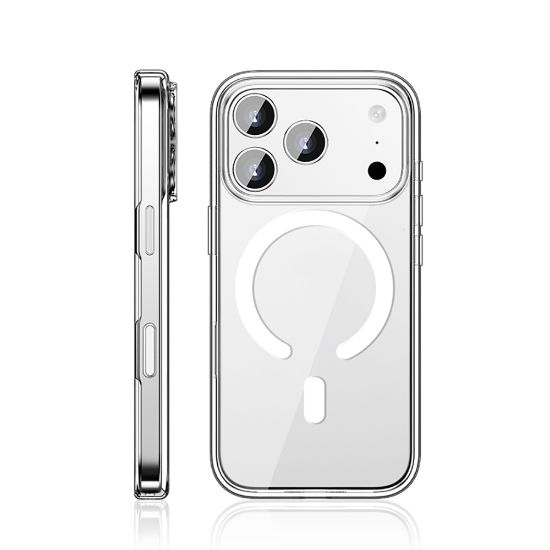 Apple iPhone 17 Pro Max Kılıf M-safe Şarj Özellikli Transparan Sert PC Wlons Pita Kapak - Şeffaf resmi