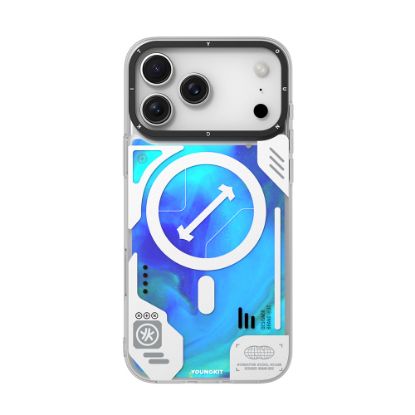 Apple iPhone 17 Pro Kılıf M-safe Şarj Özellikli Parlak Kumlu Sıvılı Tasarımlı Galaxy Fantasy Serisi Kapak resmi