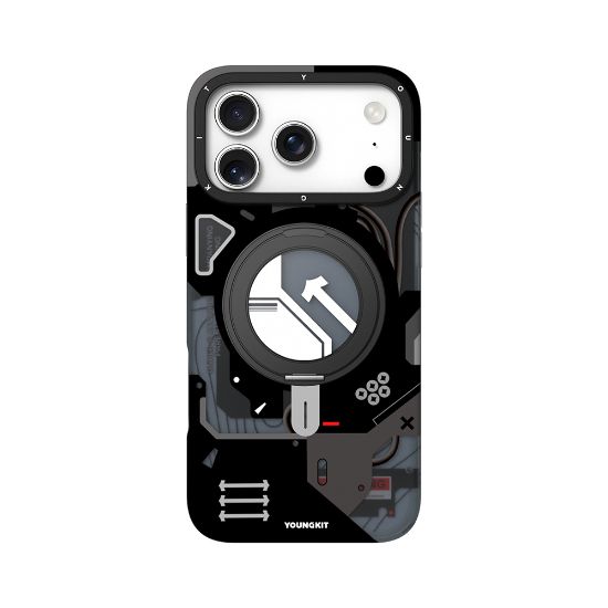 Apple iPhone 17 Pro Kılıf M-safe Şarj Özellikli Youngkit Starship Serisi Kapak - Siyah resmi