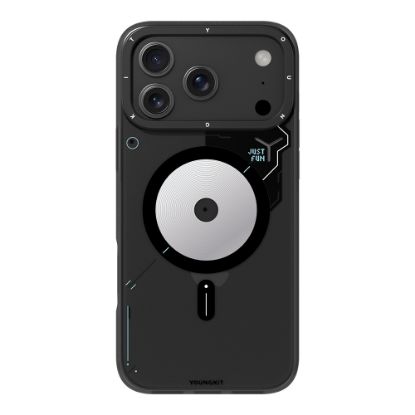 Apple iPhone 17 Pro Max Kılıf M-safe Şarj Özellikli Disk Desenli Youngkit Disc Battle Kapak resmi