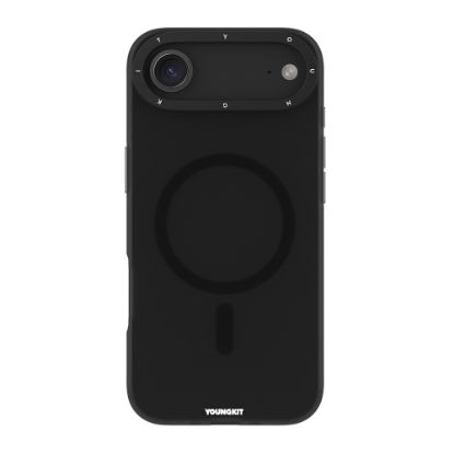 Apple iPhone 17 Air Kılıf M-safe Şarj Özellikli Youngkit Hidden Sand Serisi Kapak - Siyah resmi