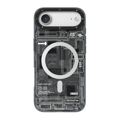Apple iPhone 17 Air Kılıf M-safe Şarj Özellikli Kamera Denetim Butonlu Youngkit Technology Serisi Kapak - Siyah resmi