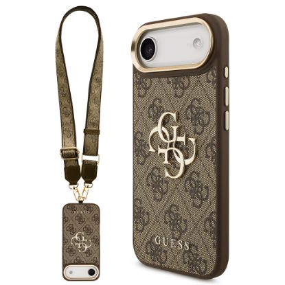Apple iPhone 17 Air Kılıf Guess Orjinal Lisanslı 4G Büyük Metal Logolu Kalın Askılı Kapak resmi
