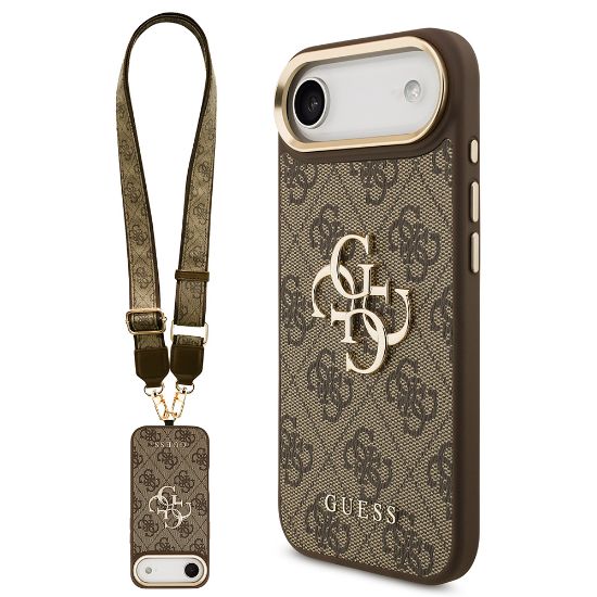 Apple iPhone 17 Air Kılıf Guess Orjinal Lisanslı 4G Büyük Metal Logolu Kalın Askılı Kapak resmi