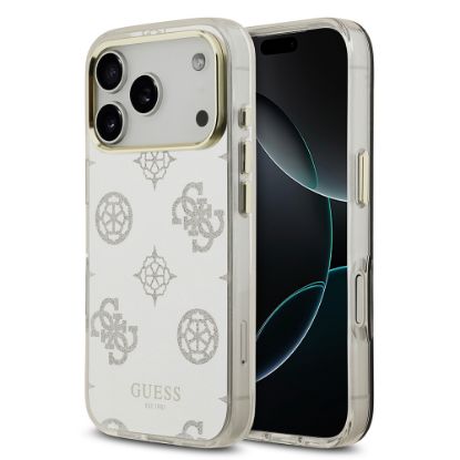 Apple iPhone 17 Pro Max Kılıf Guess Orjinal Lisanslı Metal Kamera Çerçeveli Simli Aynalı Kapak - Gümüş resmi