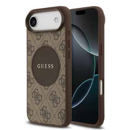 Apple iPhone 17 Air Kılıf Guess Orjinal Lisanslı M-safe Şarj Özellikli Yazı Logolu Circle Classic Kapak  resmi