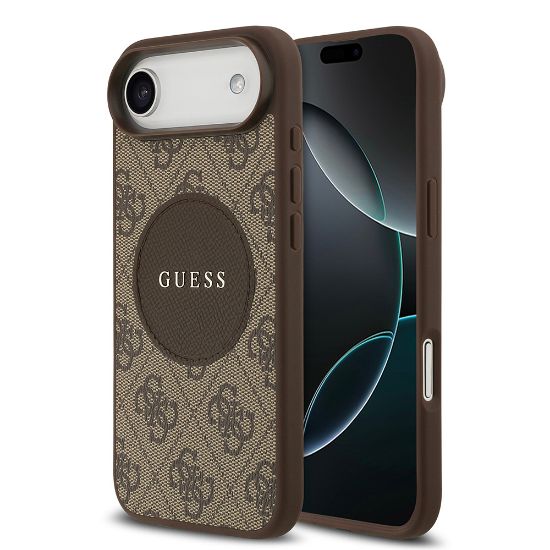 Apple iPhone 17 Air Kılıf Guess Orjinal Lisanslı M-safe Şarj Özellikli Yazı Logolu Circle Classic Kapak  resmi