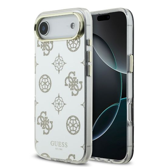 Apple iPhone 17 Air Kılıf Guess Orjinal Lisanslı Metal Kamera Çerçeveli Simli Aynalı Kapak resmi