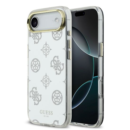 Apple iPhone 17 Air Kılıf Guess Orjinal Lisanslı Metal Kamera Çerçeveli Simli Aynalı Kapak - Gümüş resmi