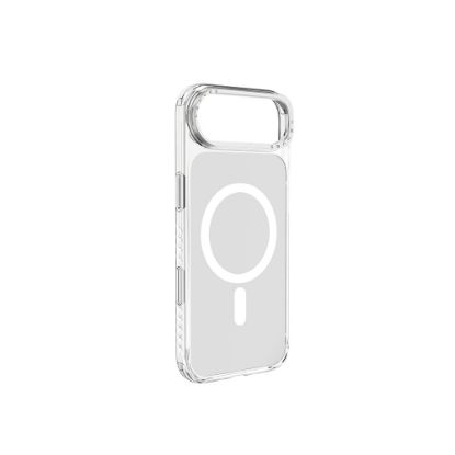 Apple iPhone 17 Air Kılıf M-safe Şarj Özellikli Metal Kamera Çerçeveli Airbag Tasarımlı Lenyes CK221 Sert PC Kapak - Şeffaf resmi