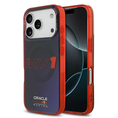 Apple iPhone 17 Pro Kılıf Redbull Orjinal Lisanslı M-safe Şarj Özellikli Çift Katmanlı Çizgi Desenli Sert PC MV Kapak - Lacivert resmi