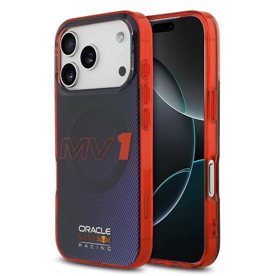 Apple iPhone 17 Pro Kılıf Redbull Orjinal Lisanslı M-safe Şarj Özellikli Çift Katmanlı Çizgi Desenli Sert PC MV Kapak - Lacivert resmi