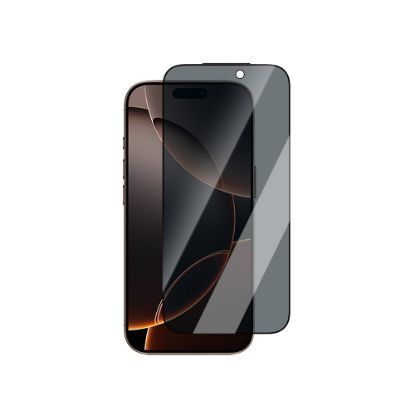 Apple iPhone 17 Pro CaseWorld Applicator Serisi 2.5D Eyesafe Mavi Işık Teknolojili 0.33mm Privacy Temperli Cam Ekran Koruyucu + Uygulama Aparatı - Siyah resmi