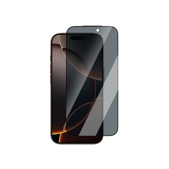 Apple iPhone 17 Pro CaseWorld Applicator Serisi 2.5D Eyesafe Mavi Işık Teknolojili 0.33mm Privacy Temperli Cam Ekran Koruyucu + Uygulama Aparatı - Siyah resmi